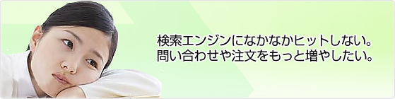 検索エンジンになかなかヒットしない。問い合わせや注文をもっと増やしたい。